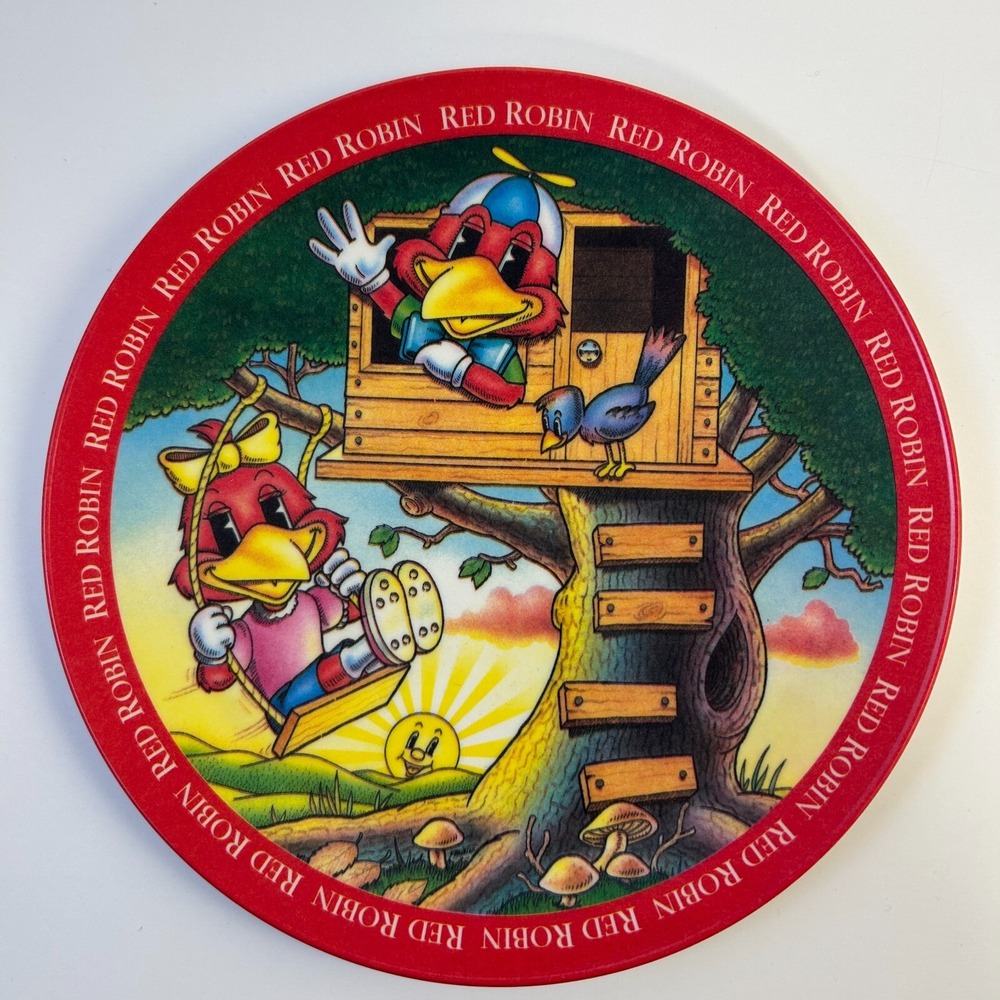 Vintage Red‎ Robin Hamburgers Restaurant Children's Plate Made In USA